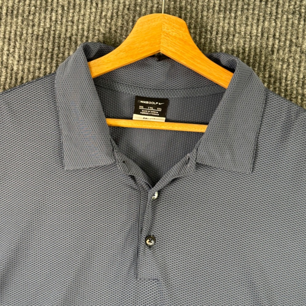 VTG Nike Golf Dri-FIT Polo Shirt Mens XXL Y2K Blue Preppy Country Club Old Money